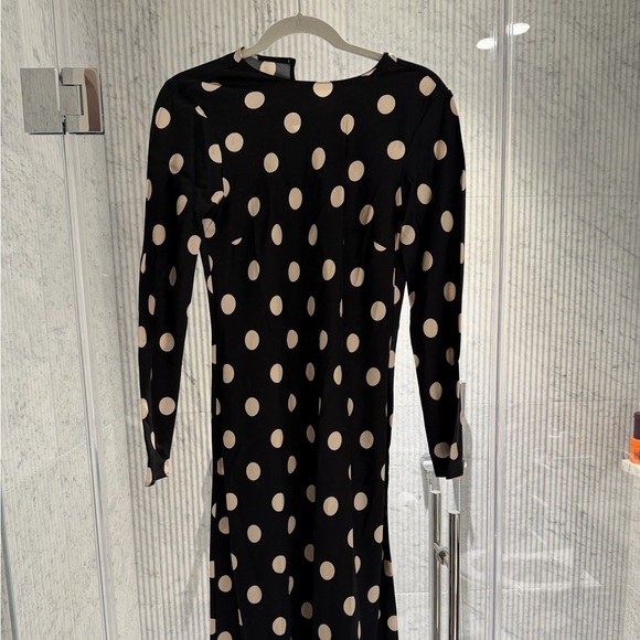 NEW Polka Dot Satin Maxi Dress - Picture 1 of 2